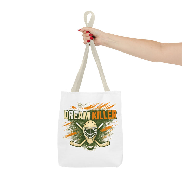Hockey 'Dream Killer' Tote Bag – Goalie Mask & Sticks Sports Tote