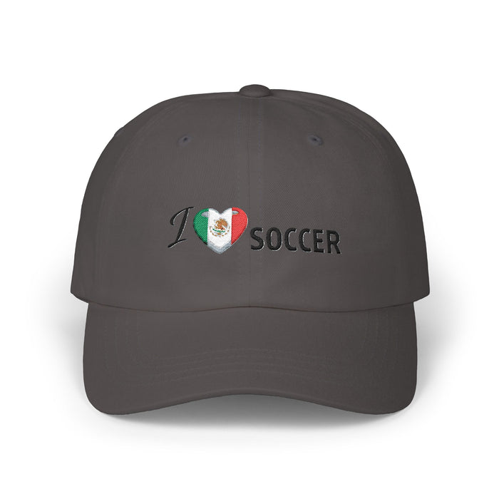 Mexican Flag Heart 'I Love Soccer' Baseball Cap