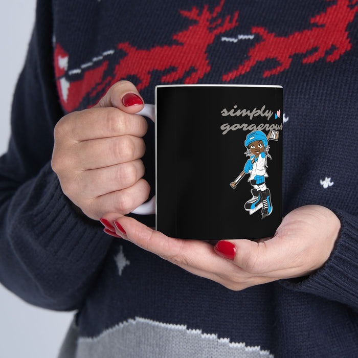 Simply Gorgeous Hockey Girl Ceramic Mug – Cute Female Hockey Player Coffee Cup (11oz/15oz)