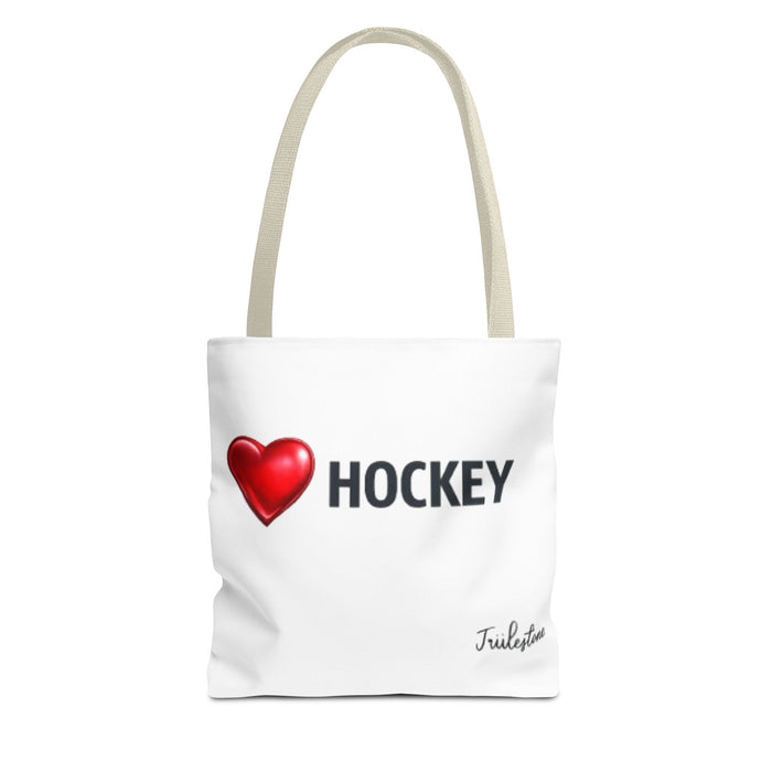 Love Hockey Tote Bag – Heart Emoji Hockey Fan Tote