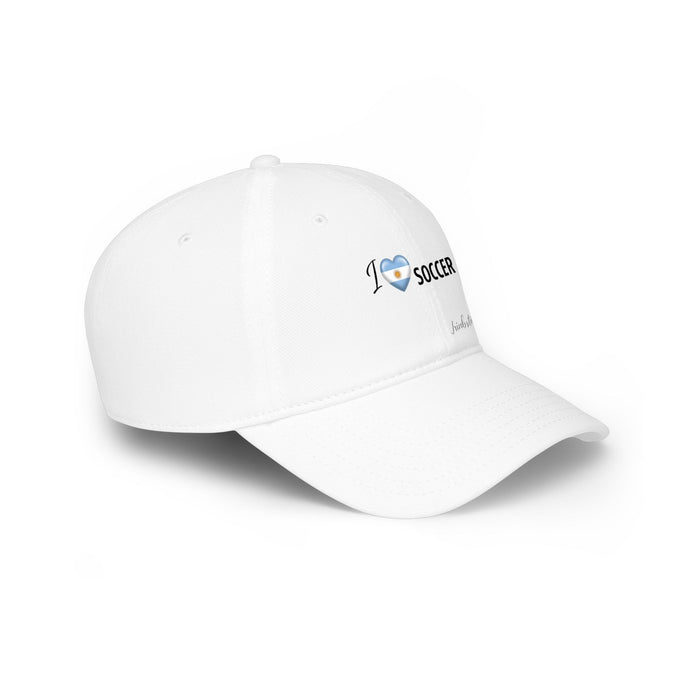 I Heart Soccer Low Profile Baseball Cap – Argentina Flag Heart 