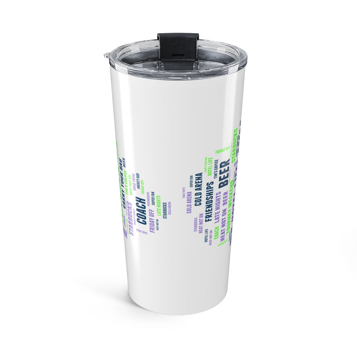 Hockey Dad Word Cloud 20oz Tumbler – Coach, Early Mornings & Road Trips Travel Cup