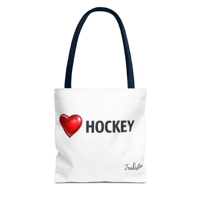 Love Hockey Tote Bag – Heart Emoji Hockey Fan Tote