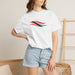 Wavy Stripe Graphic T-Shirt — Minimal Red & Black Chest Design