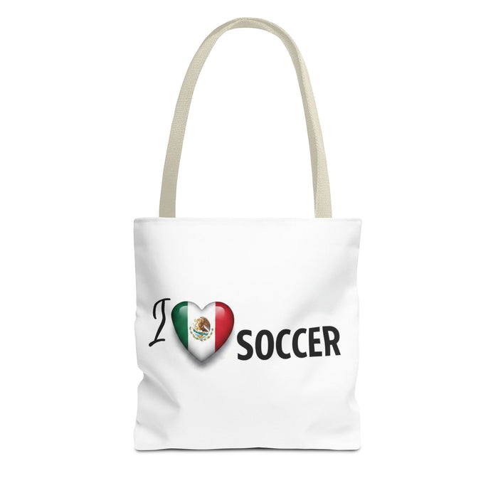 I  Soccer Tote Bag — Mexican Flag Heart Design