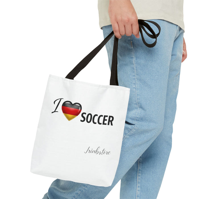 I Heart Germany Soccer Tote Bag – Fan Market Bag with German Flag Heart Design