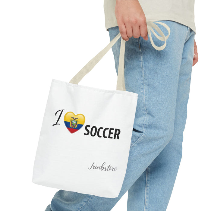 I heart Ecuador Soccer Tote Bag – Ecuadorian Flag Heart Soccer Fan Tote