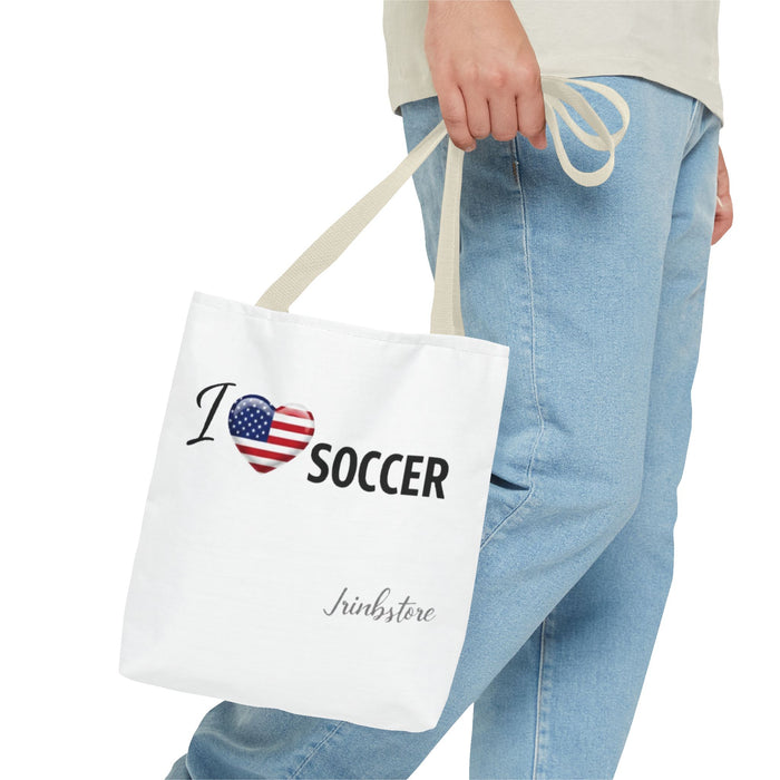 Soccer Tote Bag - I Heart USA Soccer Flag Design