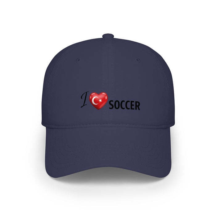Turkey Flag Heart 'I Love Soccer' Baseball Cap