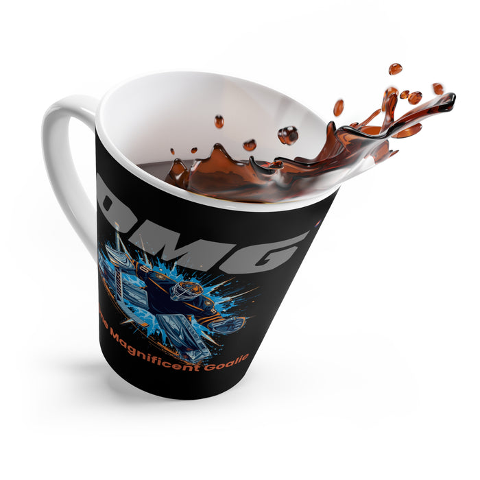 Latte Mug — "OMG One Magnificent Goalie" Hockey Goalie Latte Mug, Gift for Hockey Players & Fans