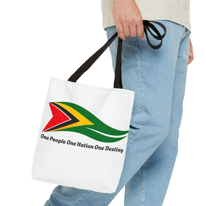 Guyana Flag Tote Bag — "One People One Nation One Destiny"