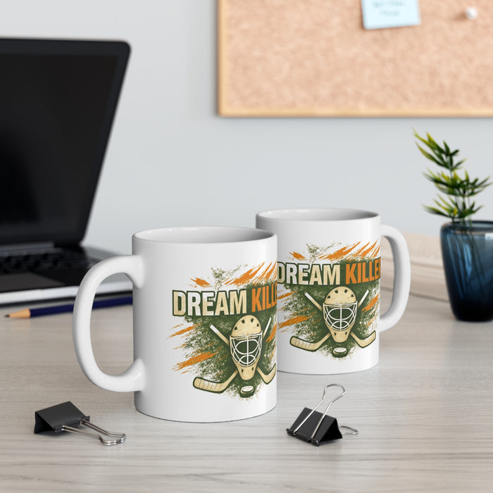 Dream Killer Hockey Goalie Mug – 11oz Ceramic Coffee Cup