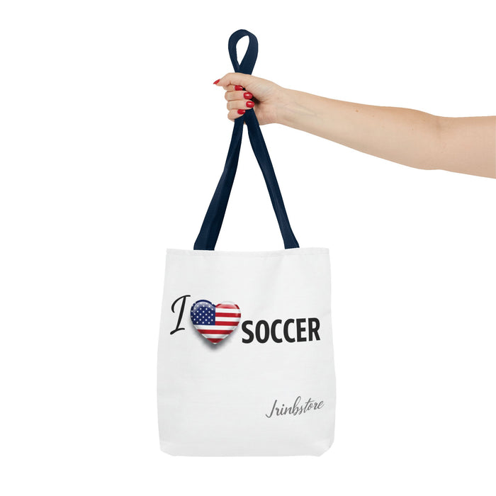 I Heart Soccer Tote Bag — USA Flag Heart Soccer Tote