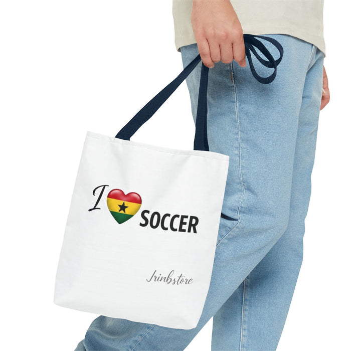 I  heart Ghana Soccer Tote Bag – Flag Heart Football Fan Tote
