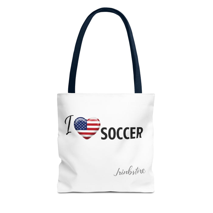 Soccer Tote Bag - I Heart USA Soccer Flag Design