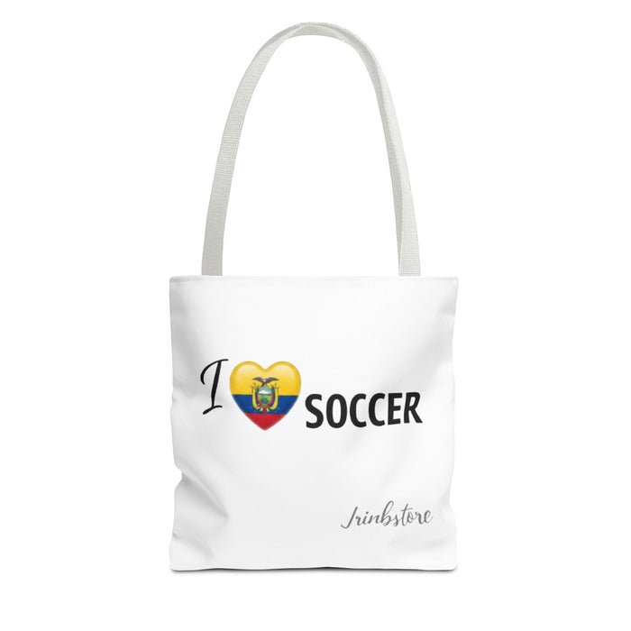 I heart Ecuador Soccer Tote Bag – Ecuadorian Flag Heart Soccer Fan Tote