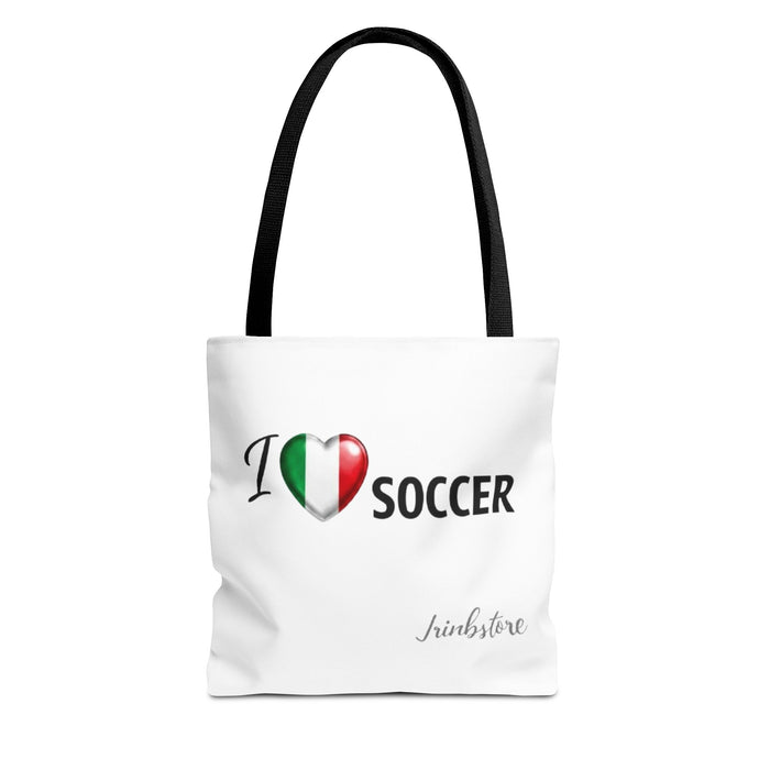 I heart Soccer Tote Bag — Italian Flag Heart Soccer Lover Gift