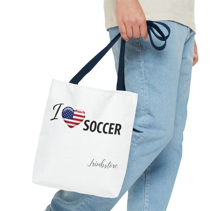 Soccer Tote Bag - I Heart USA Soccer Flag Design