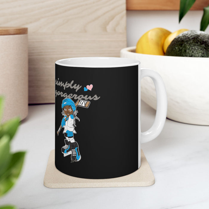 Simply Gorgeous Hockey Girl Ceramic Mug – Cute Female Hockey Player Coffee Cup (11oz/15oz)