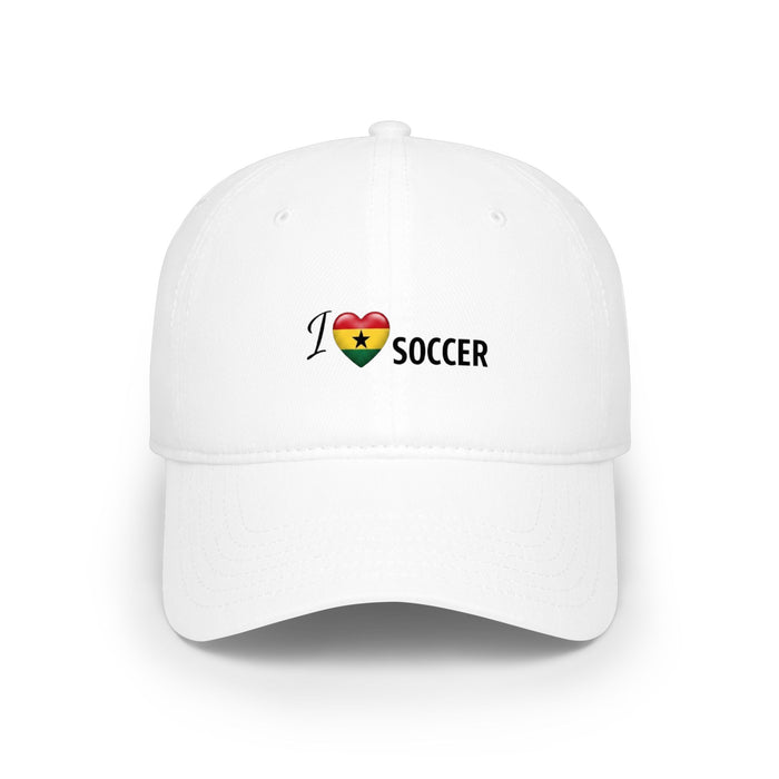 Ghana Flag Heart 'I Love Soccer' Baseball Cap