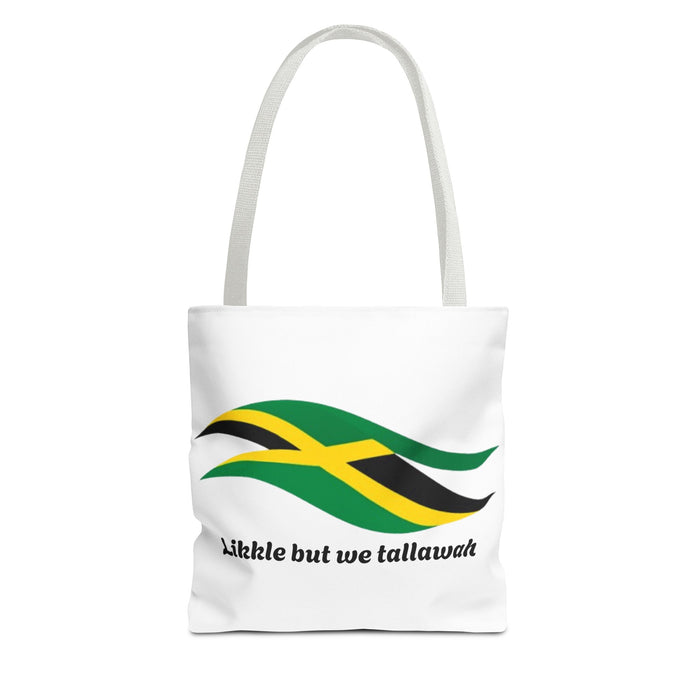 Jamaica Flag Wave Tote — "Likkle but we tallawah" Cotton Carryall