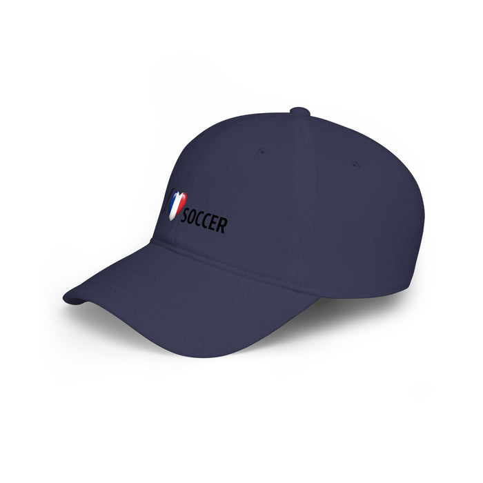 French Flag Heart 'I Love Soccer' Baseball Cap