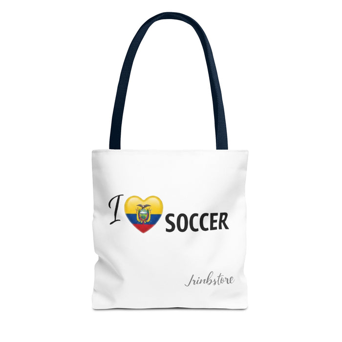 I heart Ecuador Soccer Tote Bag – Ecuadorian Flag Heart Soccer Fan Tote