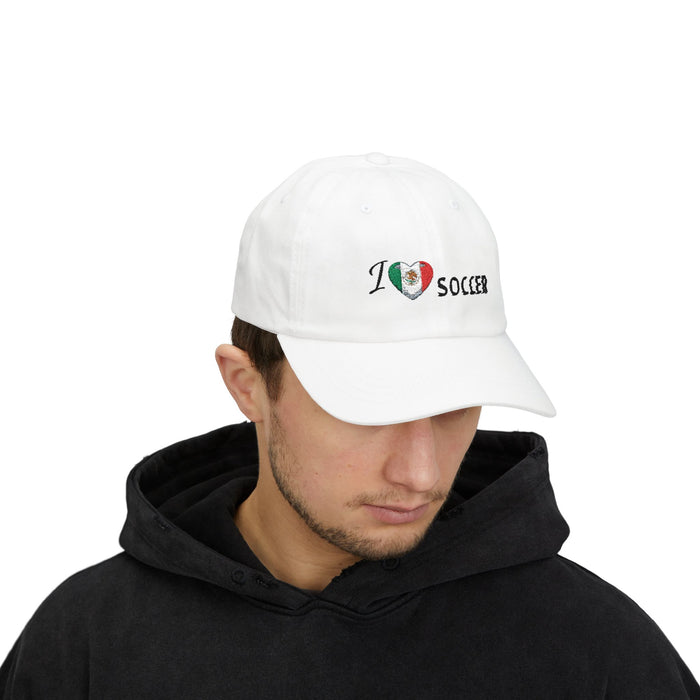 Mexican Flag Heart 'I Love Soccer' Baseball Cap