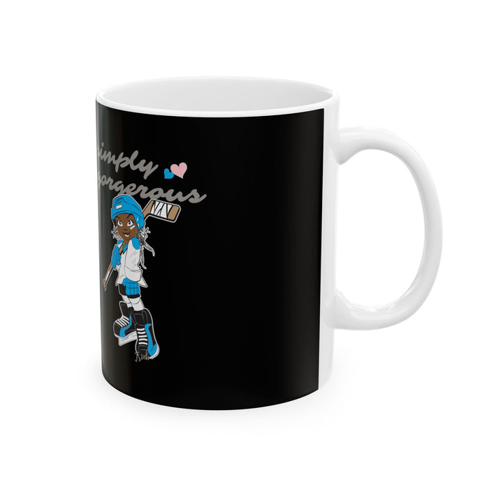 Simply Gorgeous Hockey Girl Ceramic Mug – Cute Female Hockey Player Coffee Cup (11oz/15oz)