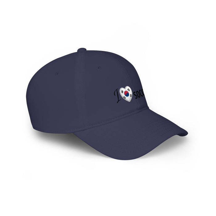 Korean Flag Heart 'I Love Soccer' Baseball Cap
