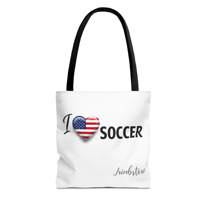 I Heart Soccer Tote Bag — USA Flag Heart Soccer Tote