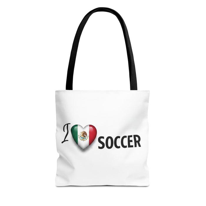 I  Soccer Tote Bag — Mexican Flag Heart Design
