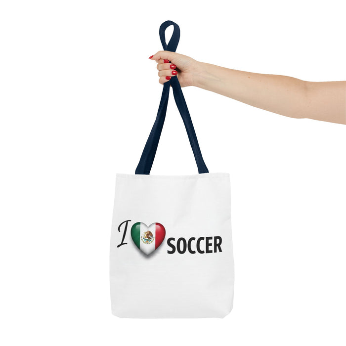 I  Soccer Tote Bag — Mexican Flag Heart Design