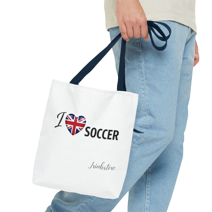 I Heart Soccer Tote Bag – Union Jack Heart Design