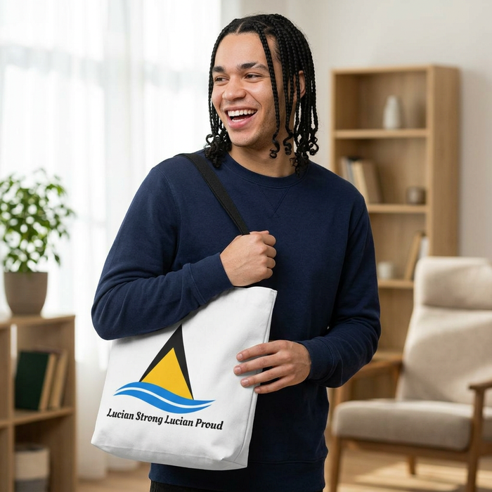 Lucian Strong • Lucian Proud Tote Bag — St. Lucia Flag Nautical Beach Tote