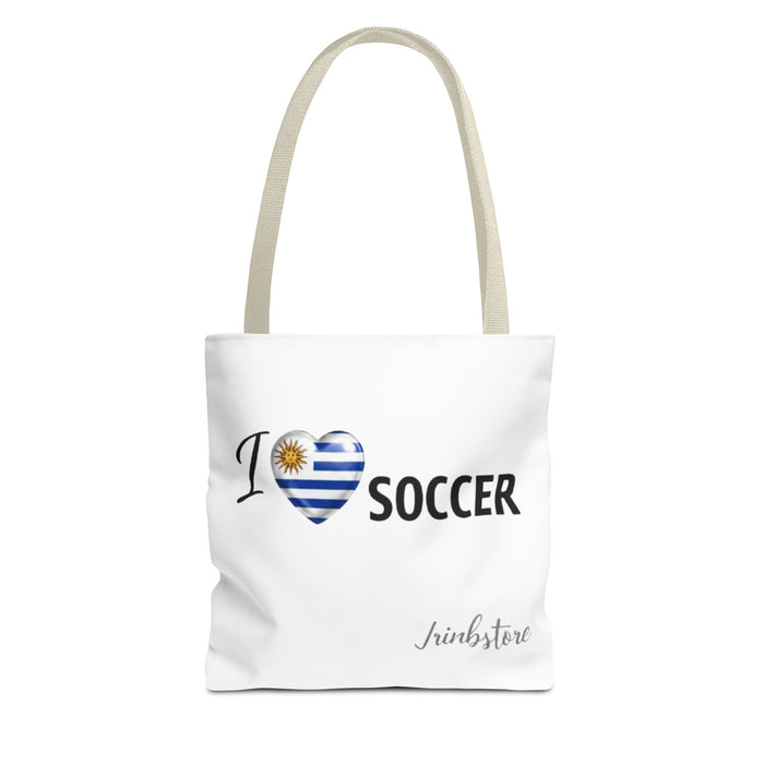 I Love Soccer Uruguay Flag Tote Bag — Soccer Fan Gift, Uruguay Football Supporter Tote