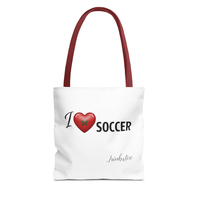 I heart Soccer Tote Bag — Heart Soccer with Morocco flag
