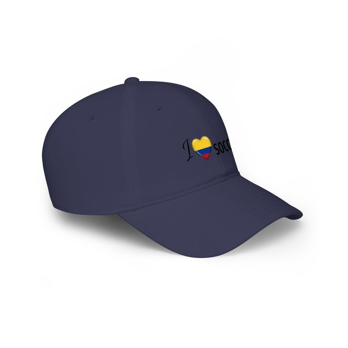 Colombian Flag Heart 'I Love Soccer' Baseball Cap