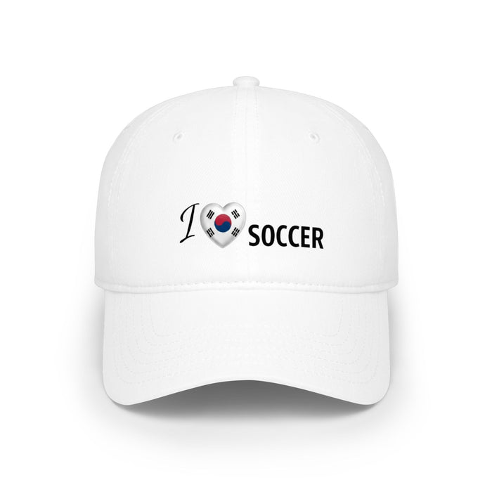 Korean Flag Heart 'I Love Soccer' Baseball Cap