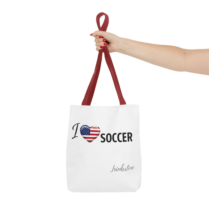 Soccer Tote Bag - I Heart USA Soccer Flag Design
