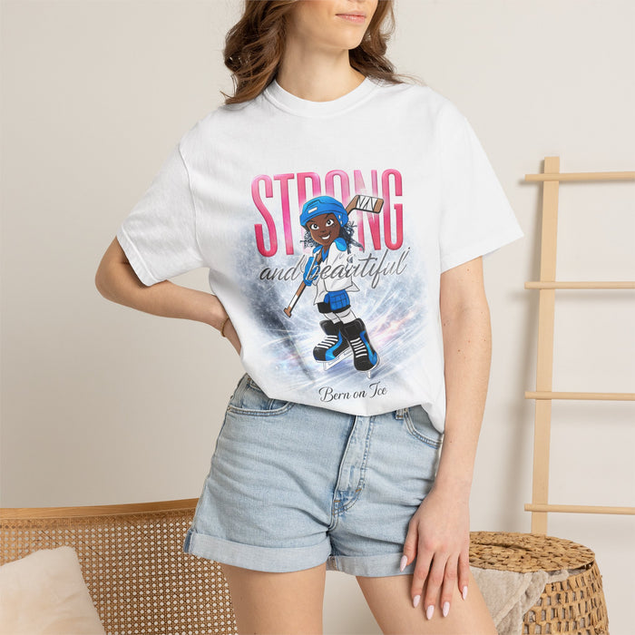 Strong and Beautiful Hockey T-Shirt — Born to Ice Girls’ Hockey Tee