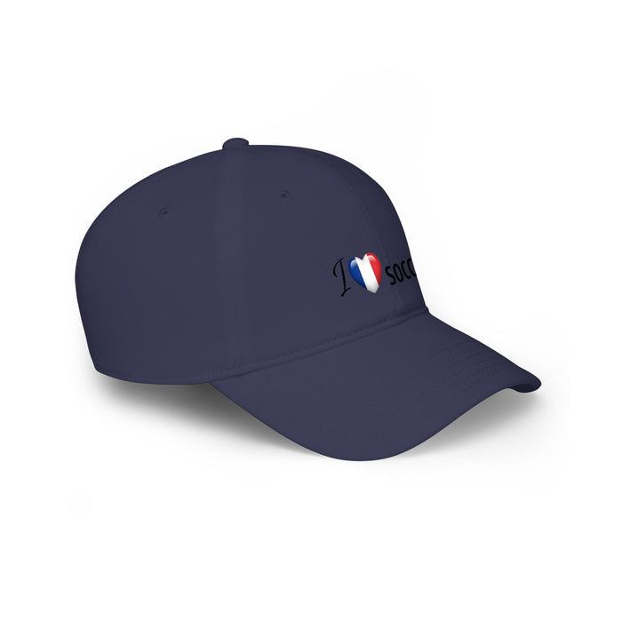 French Flag Heart 'I Love Soccer' Baseball Cap