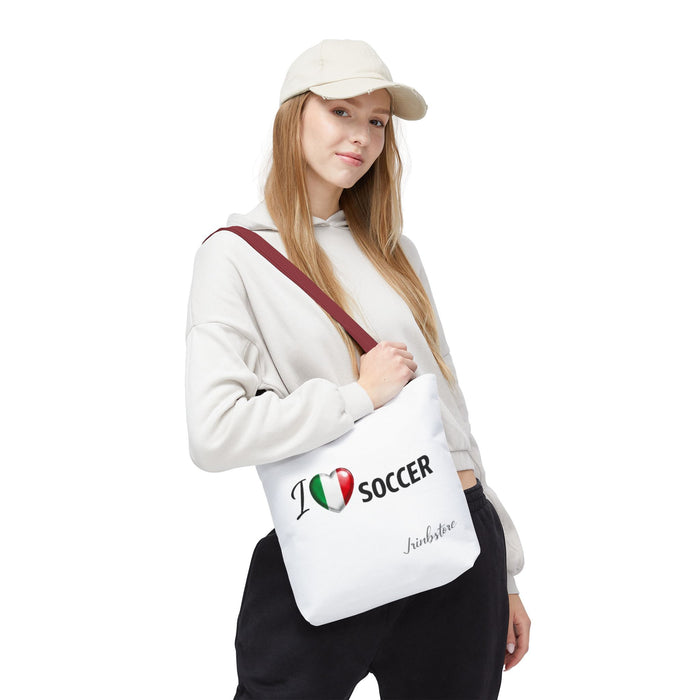 I heart Soccer Tote Bag — Italian Flag Heart Soccer Lover Gift