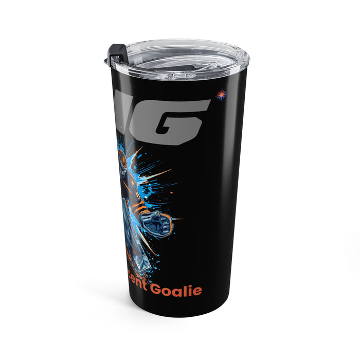 20oz Insulated Travel Tumbler — Retro Blue Racing Car Design