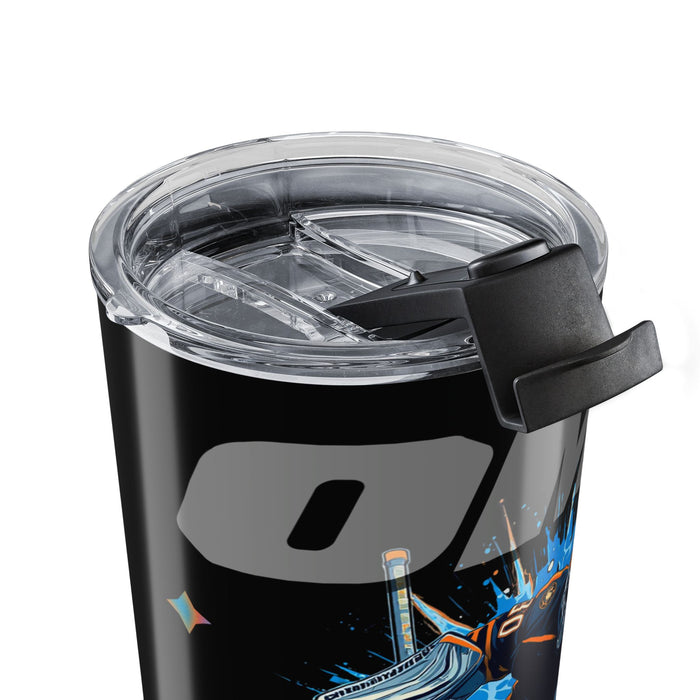 20oz Insulated Travel Tumbler — Retro Blue Racing Car Design