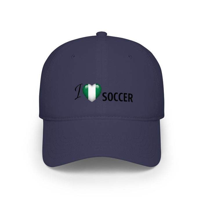 Nigeria Flag Heart 'I Love Soccer' Baseball Cap