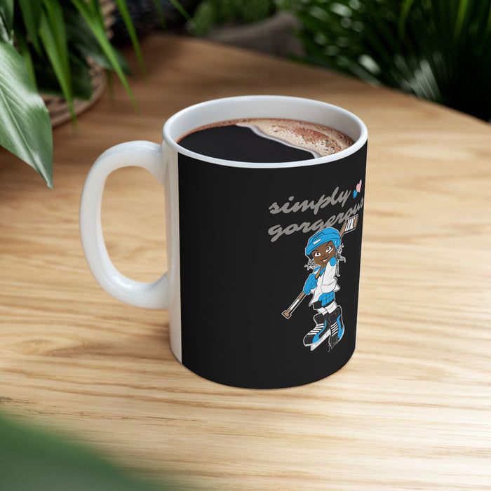 Simply Gorgeous Hockey Girl Ceramic Mug – Cute Female Hockey Player Coffee Cup (11oz/15oz)