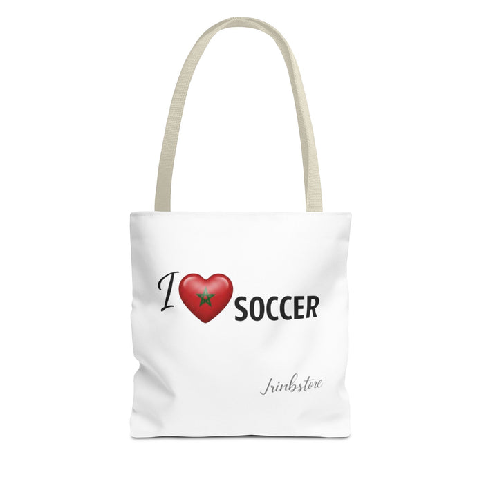 I heart Soccer Tote Bag — Heart Soccer with Morocco flag