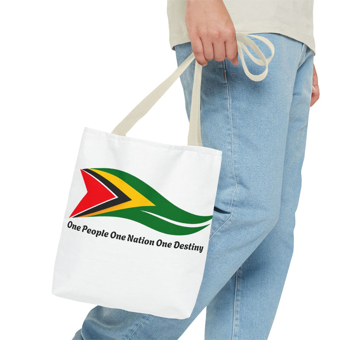 Guyana Flag Tote Bag — "One People One Nation One Destiny"