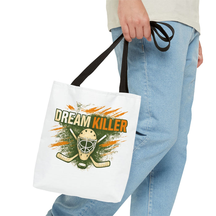 Hockey 'Dream Killer' Tote Bag – Goalie Mask & Sticks Sports Tote
